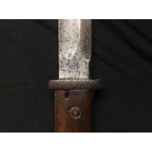 75 - WW1 Imperial German Mauser G98 S1884/98 bayonet with single edged fullered 250mm long blade maker ma... 