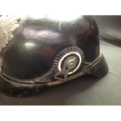 76 - WW1 Imperial German Army Pickelhaube Helmet M1915. Complete with chinstrap fittings, but leather chi... 