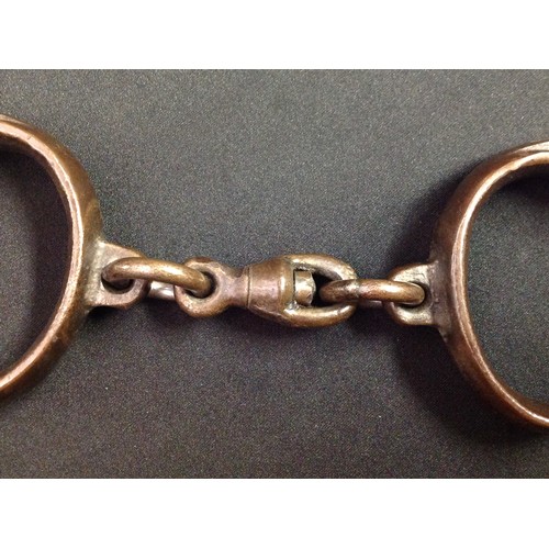 85 - WW2 British Army Military Police issue Handcuffs. Serial numbered 