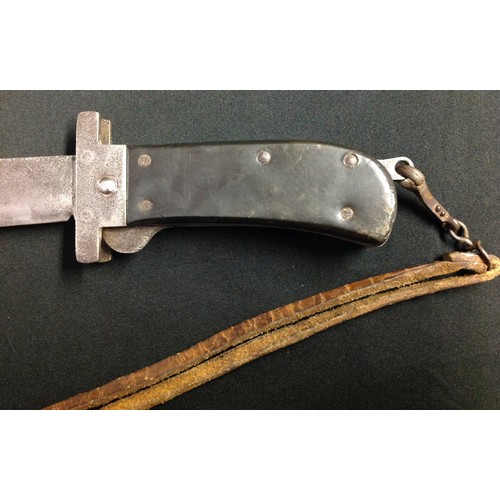 88 - WW2 British Folding Machete with folding blade 250mm in length. No makers mark. Crossguard marked wi... 