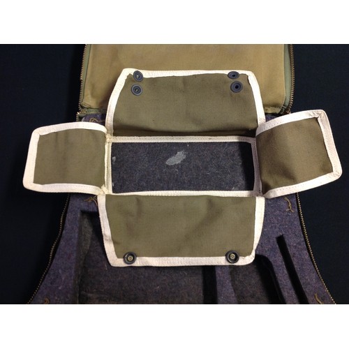 96 - WW2 USAAF AN-6510 Seat Type Parachute Back Cushion. Tan canvas with working zip fasteners, both make... 