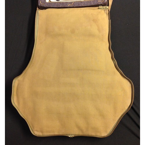 96 - WW2 USAAF AN-6510 Seat Type Parachute Back Cushion. Tan canvas with working zip fasteners, both make... 