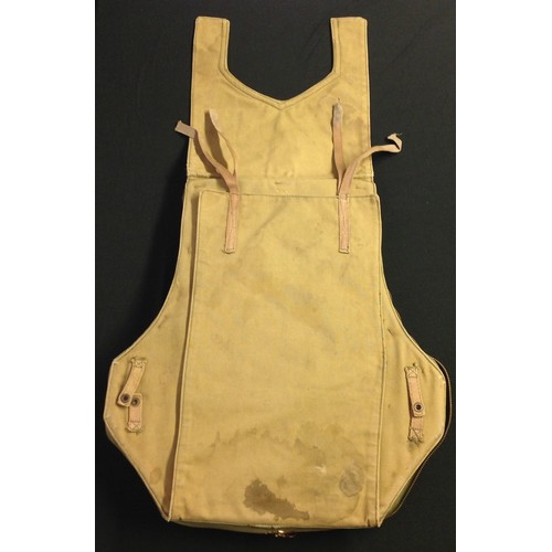 96 - WW2 USAAF AN-6510 Seat Type Parachute Back Cushion. Tan canvas with working zip fasteners, both make... 