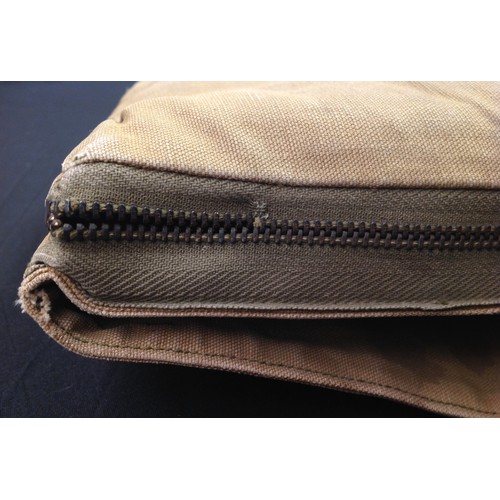 96 - WW2 USAAF AN-6510 Seat Type Parachute Back Cushion. Tan canvas with working zip fasteners, both make... 