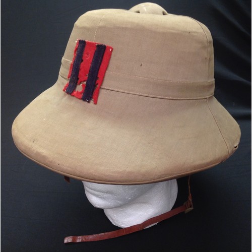 102 - WW2 British Royal Engineers Solar Topee Pith Helmet. Size 7. Complete with original badge to front. ... 