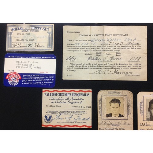 103 - WW2 / 1950's US Civil Air Patrol Group to William Walker Shea 1914-1984, comprising of: Pilots Wings... 