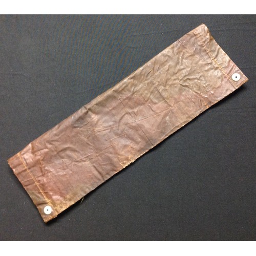 116 - WW2 British Camo Anti Gas material pouch. Marked with WD Broad Arrow along with Aug PR 1941 and thre... 