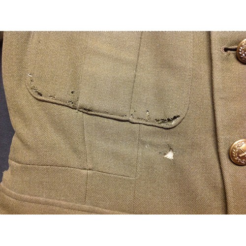 124 - WW2 British Brigadiers Service Dress Tunic. Complete with original buttons, medals ribbons, gorget p... 