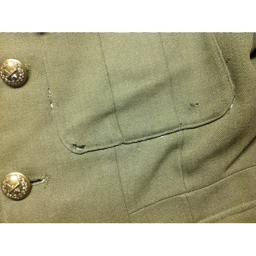 124 - WW2 British Brigadiers Service Dress Tunic. Complete with original buttons, medals ribbons, gorget p... 