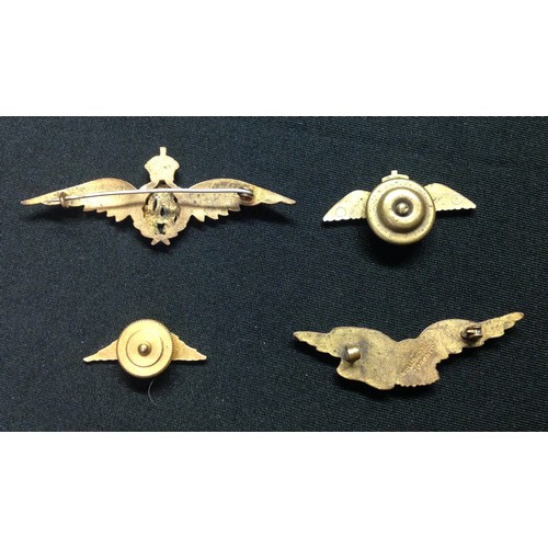 130 - WW2 British RAF Sweetheart collection comprising of four badges: Canadian made badge by 