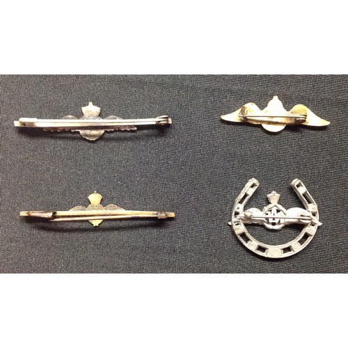 131 - WW2 British RAF / RAAF Sweetheart collection comprising of three tie pins each with a Pilots wing de... 