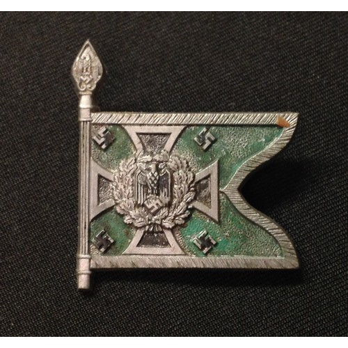 153 - WW2 Third Reich metal insignia: RAD enamel lapel stick pin with makers mark 