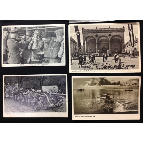 156 - WW2 Third Reich Photo postcards, twelve in total, showing the Feldherrnhalle in Munich, Heinkel Floa... 