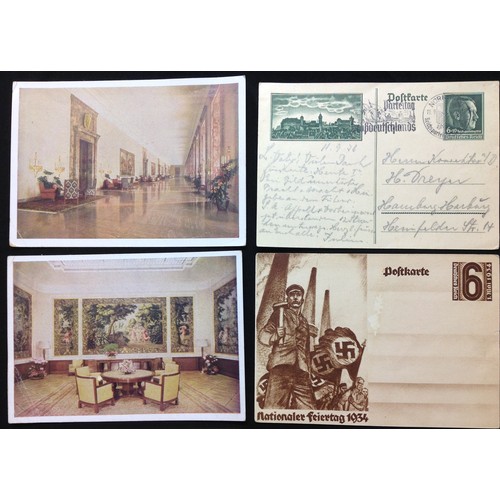 157 - WW2 Third Reich Postcards, 17 in total, eleven of which have been filled in and posted. Political su... 