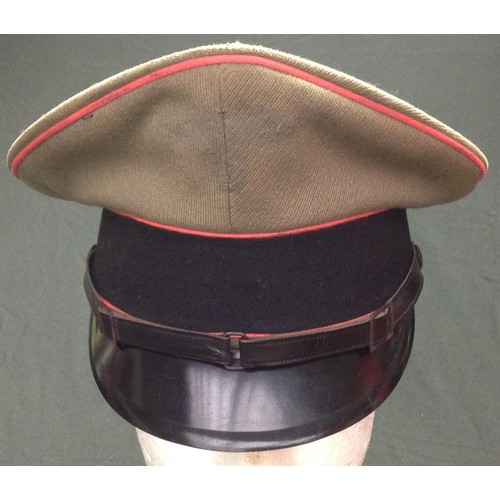 170 - REPRODUCTION Waffen SS OR's/NCO's Schirmmutze Peaked cap with Panzer pink waffenfarbe piping. No ins... 