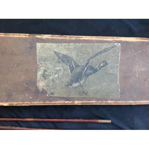 178 - BSA Cardboard box for a folding .410 shotgun. Size 80cm x 19cm. Contains original two part wood and ... 