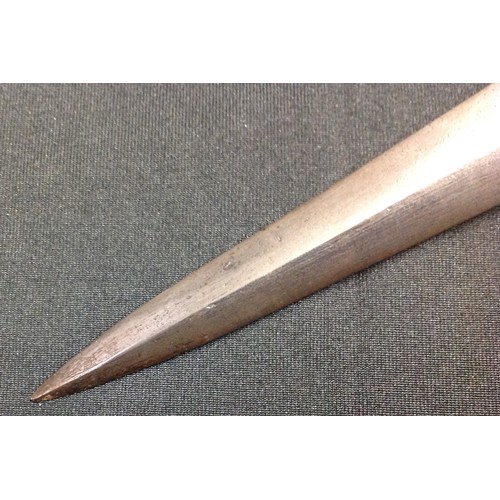 192 - REPRODUCTION 17th Century Style Plug Bayonet with double edged blade 167mm in length with engraved d... 