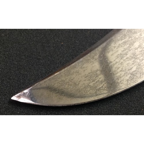 194 - Survival/Hunting/Scouting Knife with 130mm long Bowie style blade with plated finish and etched pane... 