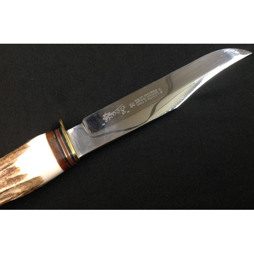 198 - Bowie knife with 150mm long blade with etched makers mark 