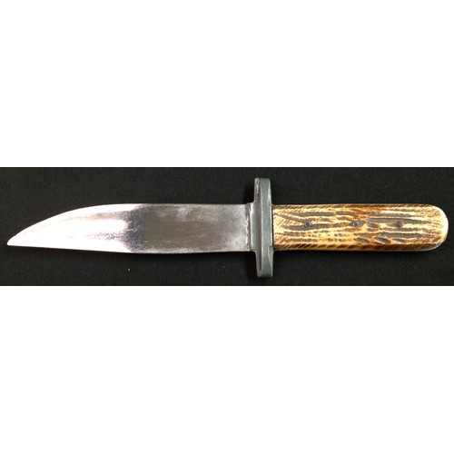 199 - Hunting Knife with single edged blade 130mm long, maker marked 