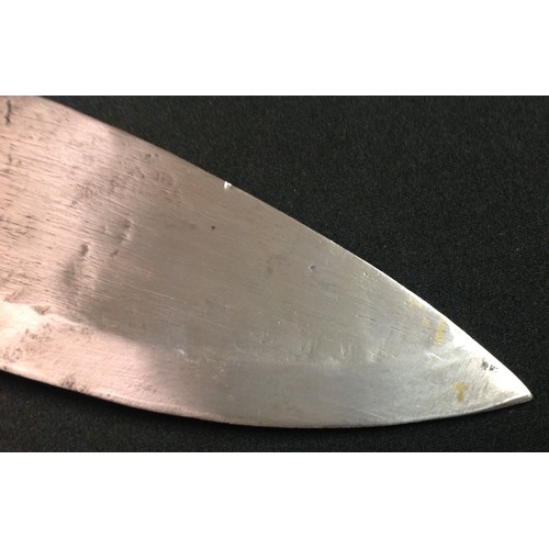 202 - Gurkha Kukri Knife with 385mm long blade with stamped decoration to one side while the other side ha... 