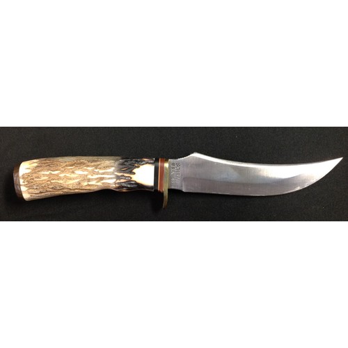 205 - Hunting Knife with 127mm long Bowie style blade with makers mark and model number 