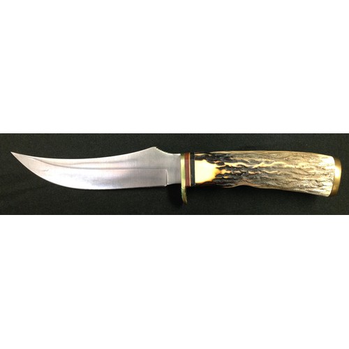 205 - Hunting Knife with 127mm long Bowie style blade with makers mark and model number 