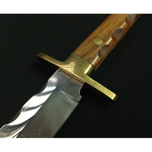 206 - Hunting Knife with Bowie style blade 151mm in length, etched maker mark 