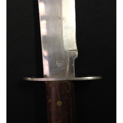 207 - Hunting Knife with Bowie style blade 151mm in length, maker marked 