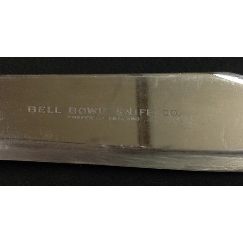 208 - Bowie Knife with 238mm long blade with etched maker mark 