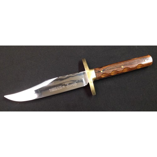 213 - Two knives by Nowill of Sheffield: Bowie Knife with 145mm long blade with etched makers mark 