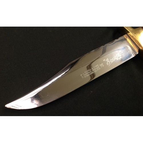 213 - Two knives by Nowill of Sheffield: Bowie Knife with 145mm long blade with etched makers mark 