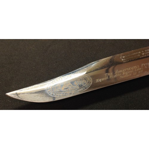 225 - Pair of Bowie knives: 155mm long blade maker marked to ricasso 