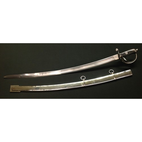 227 - Sword with fullered single edged blade 82cm in length. Wire bound leather grip. Overall length 95.5c... 