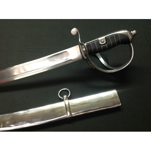 227 - Sword with fullered single edged blade 82cm in length. Wire bound leather grip. Overall length 95.5c... 