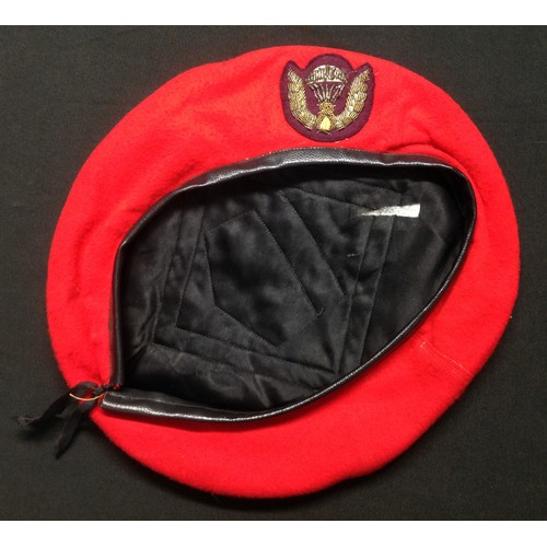 228 - Vietnam War ARVN Paratroopers beret and cap badge. Badge is hand embroidered in bullion thread. No m... 