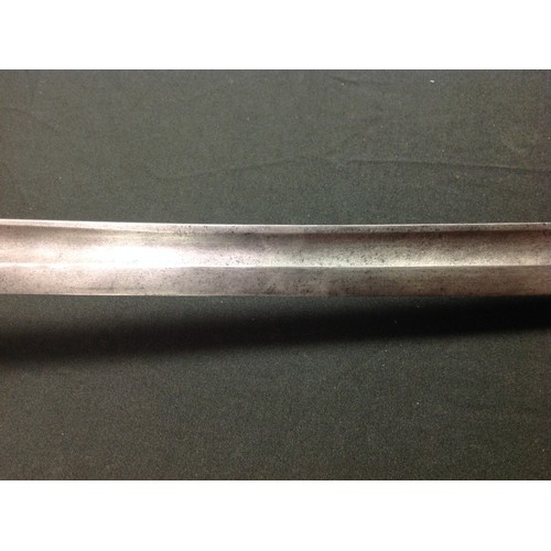 230 - Enfield made Sword with single edged fullered blade 765mm in length. Spine of blade marked 