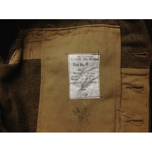 233 - British Army Staffordshire Regiment 1949 Pattern Captains Battledress Blouse. Complete with all orig... 