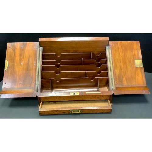 95 - A Victorian walnut stationery cabinet, sloping front, base drawer, fitted interior, Partridge & Coze... 
