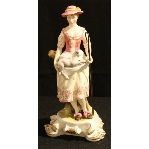 201 - A Royal Crown Derby figure, Shepherdess, painted by P Whittaker, signed, impressed 2911, 24.5cmprint... 