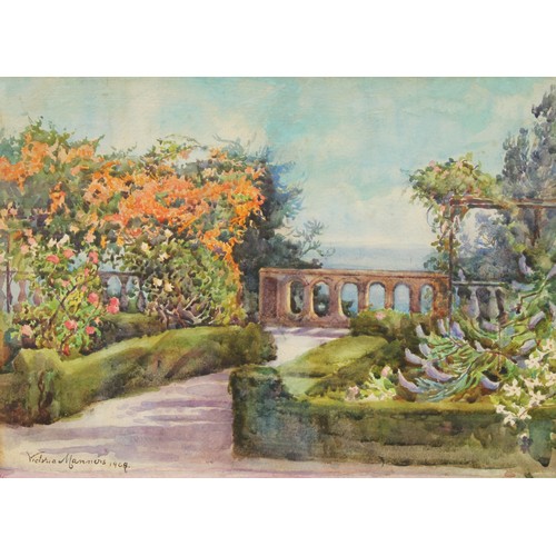 204 - Pictures and Prints - local interest, Lady Victoria Manners (1876-1933), A Walled Garden, possibly H... 