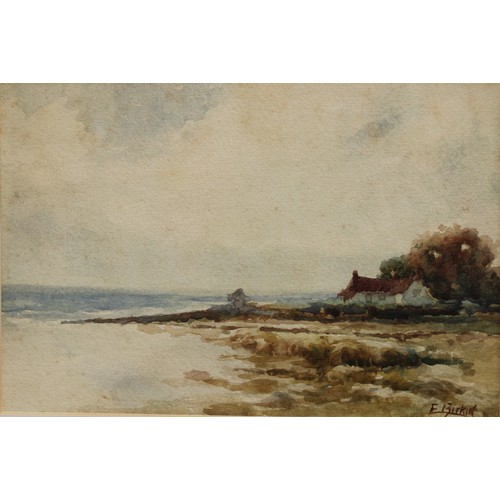 215 - Pictures and Prints - Edward Birkin, Anglesey, signed, watercolour, 15.5cm x 23.5cm; Oliver Fox, a p... 