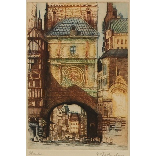 216 - Pictures and Prints - Reginal Green, A.R.E. (1884-1971), by, The Shambles, York, signed, titled labe... 