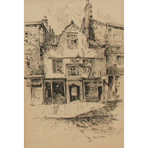 216 - Pictures and Prints - Reginal Green, A.R.E. (1884-1971), by, The Shambles, York, signed, titled labe... 