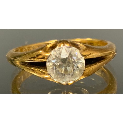 293 - A gentleman's diamond solitaire signet ring, old round brilliant cut diamond measuring approx 6.59mm... 