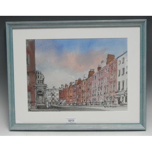 5213 - Pete Hogan (Irish School)
Clare Street, Dublin
signed, titled, pen and ink sketch, 27.5cm x 37.5cm