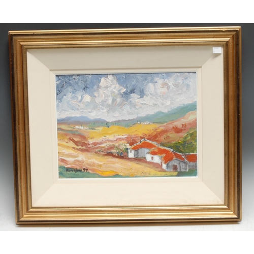 5215 - Brian Ranalow(1947 - ) 
White Farmhouse, Majorca
singed, dated 97, signed, signed and inscribed to v... 