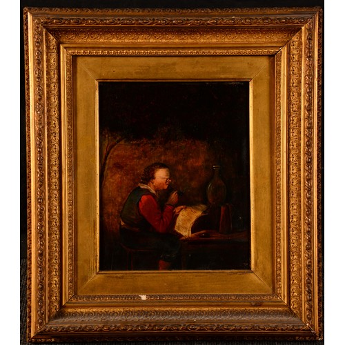 5248 - English School (19th century)
Checking the Books
oil on oak panel, 26cm x 21cm