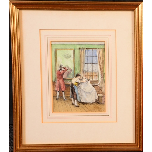 5300 - John Strickland Goodall (1908-1996)
A Pair, The Barbers and The Meeting
signed, watercolour, 17cm x ... 