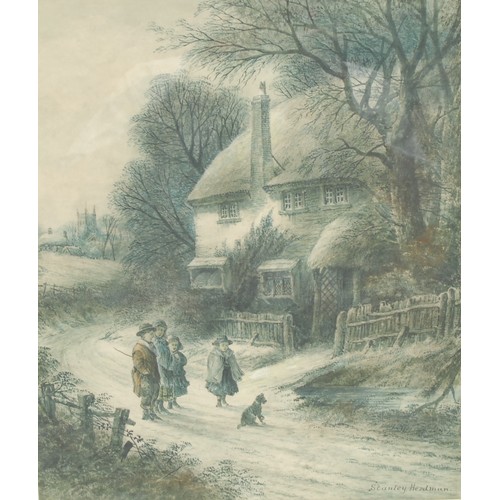 5308 - Stanley Herdman (fl.1882 - 1909)
A Pair, A Wet Day, Tiverton and Carol Singing, Westmorland
signed, ... 